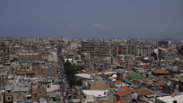 Cityscape seen from the citadel of Raymond de Saint Gilles Tripoli Lebanon