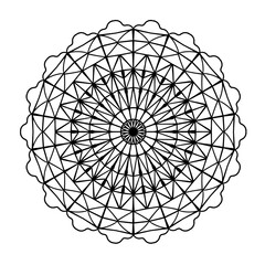 Mandala decorative element. Round pattern. Doodle elegant vector illustration. Coloring book page.