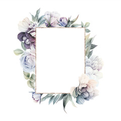 Floral frame, Frame-border can be used as invitation card for wedding, birthday and other holiday and summer background