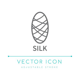 Silk Textile Fiber Line Icon