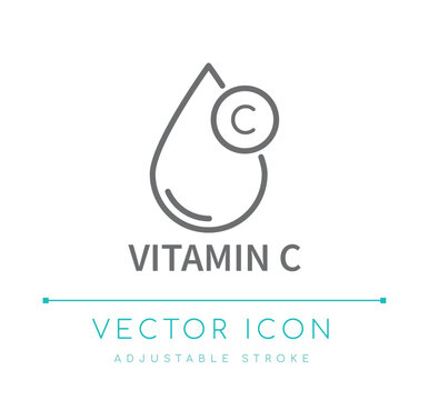 Vitamin C Nutrition Line Icon