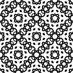 Black and white  pattern . Figures ornament.Seamless pattern for fashion, textile design,  on wall paper, wrapping paper, fabrics and home decor.