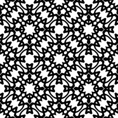 Black and white  pattern . Figures ornament.Seamless pattern for fashion, textile design,  on wall paper, wrapping paper, fabrics and home decor.