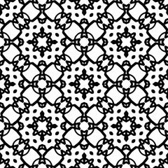 Black and white  pattern . Figures ornament.Seamless pattern for fashion, textile design,  on wall paper, wrapping paper, fabrics and home decor.