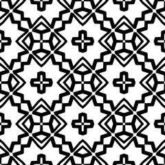 Black and white  pattern . Figures ornament.Seamless pattern for fashion, textile design,  on wall paper, wrapping paper, fabrics and home decor.