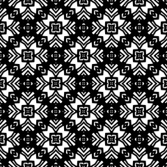 Black and white  pattern . Figures ornament.Seamless pattern for fashion, textile design,  on wall paper, wrapping paper, fabrics and home decor.