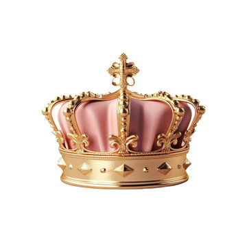 3D rendered gold crown representing emperors treasure.