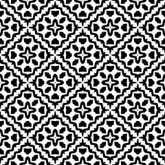 Black and white  pattern . Figures ornament.Seamless pattern for fashion, textile design,  on wall paper, wrapping paper, fabrics and home decor.