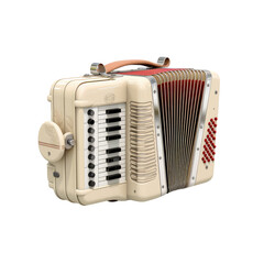 An isolated, old accordion.