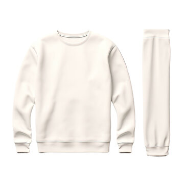Blank white sweatshirt mockup, front and back view for design and printing purposes.