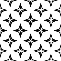 Black and white  pattern . Figures ornament.Seamless pattern for fashion, textile design,  on wall paper, wrapping paper, fabrics and home decor.