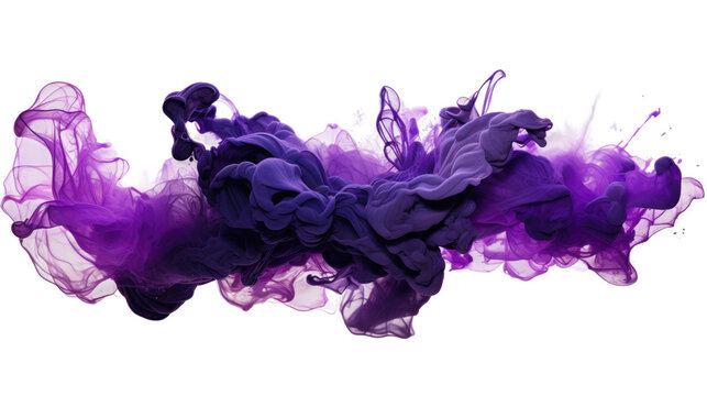 combining amethyst purple and jet black in an abstract futuristic texture isolated on a transparent background, generative ai