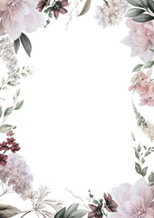 Floral frame, Frame-border can be used as invitation card for wedding, birthday and other holiday and summer background