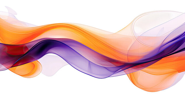 combining deep purple and bright orange in an abstract futuristic texture isolated on a transparent background, generative ai