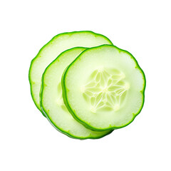 Isolated cucumber slice on white with depth of field.