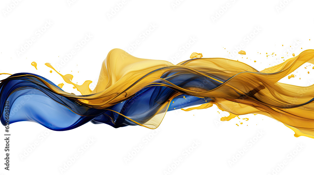 Wall mural combining indigo and honey gold in an abstract futuristic texture isolated on a transparent backgrou