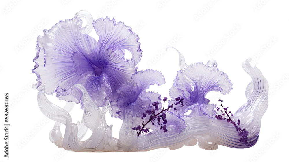 Canvas Prints combining frosty white and electric purple in an abstract futuristic texture isolated on a transpare