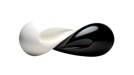 combining pearl white and night black in an abstract futuristic texture isolated on a transparent background, generative ai