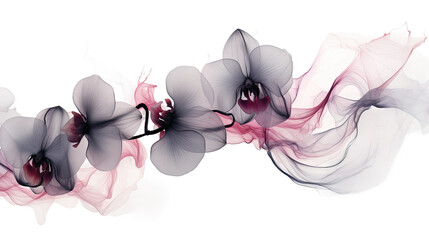 combining orchid and iron grey in an abstract futuristic texture isolated on a transparent background, generative ai