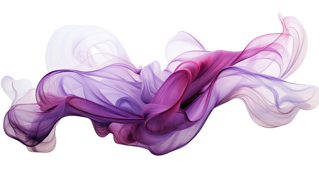 combining plum purple and snow white in an abstract futuristic texture isolated on a transparent background, generative ai