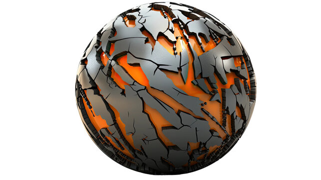 combining radiant orange and slate gray in an abstract futuristic texture isolated on a transparent background, generative ai