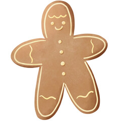hand drawn christmas cookies png illustration, winter concept isolated background.