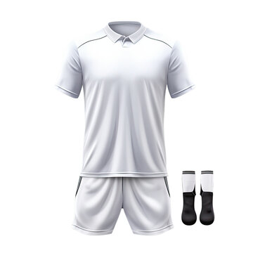 White shirt sports football uniform.