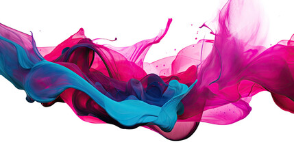 combining vibrant magenta and cool teal in an abstract futuristic texture isolated on a transparent background, generative ai