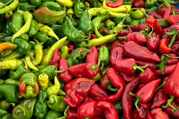 organic peppers in bazaar