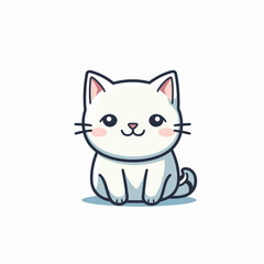 Vector logo cute cat, cat icon, cat head, cat sticker