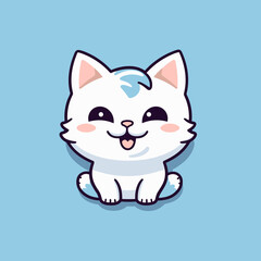 Obraz premium Vector logo cute cat, cat icon, cat head, cat sticker