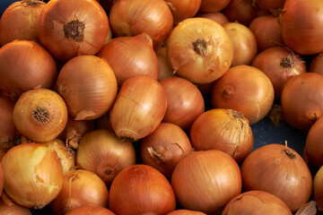 organic onions in bazaar