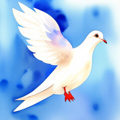 watercolor dove for design, generative ai