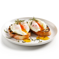 Food commercial photography,Bread and Poached Egg Creative Dishes