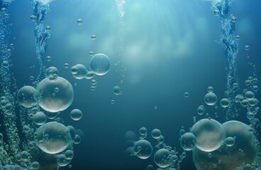 air bubbles under water, Generative AI