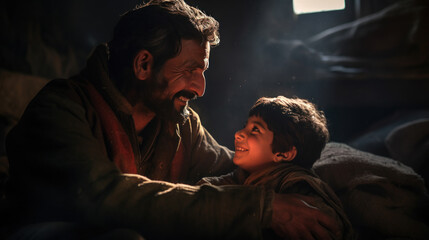 Afghan father and son