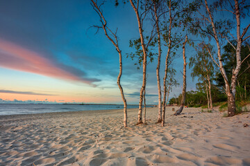 Amazing sunset on the beach at Baltic Sea in Gdansk, Poland © Patryk Kosmider
