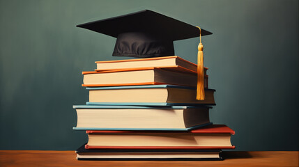 A stack of books topped with a