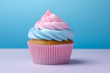 Colorful cupcake 3d illustration isolated