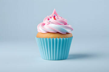 Colorful cupcake 3d illustration isolated