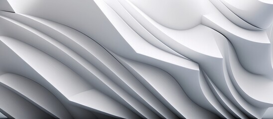 Abstract 3D White Background, Generative AI