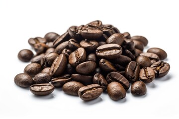 a white background and a clipping path-isolated coffee bean. Generative AI