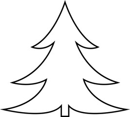 Christmas tree line icon vector