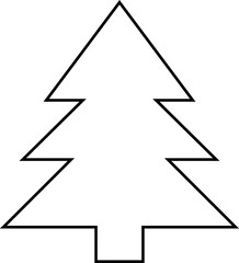 Christmas tree line icon vector