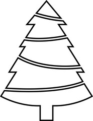 Christmas tree line icon vector