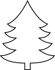 Christmas tree line icon vector