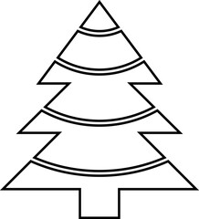Christmas tree line icon vector