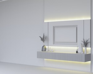white wall model interior of living room design