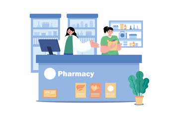 Obraz premium Pharmacy Assistant Illustration concept. Flat illustration isolated on white background