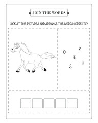 Arrange The Word Correctly Kids Worksheet, Word Teaching Material Kids Worksheet, Teaching Material for Children